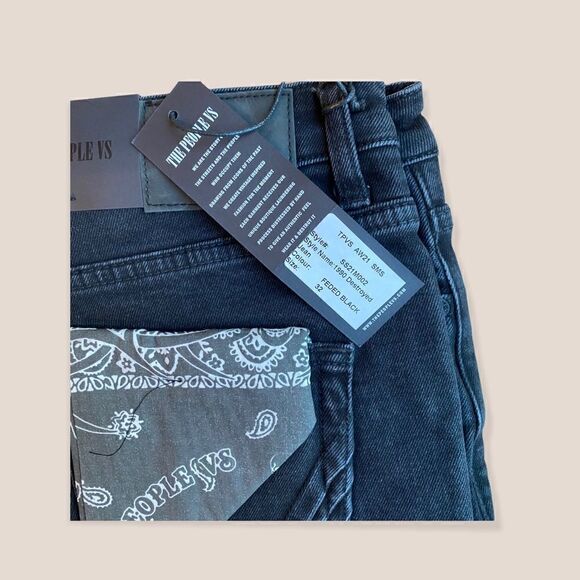 The People Vs. 1990 Destroyed Jeans Black Sz 32 NWT - Picture 11 of 11